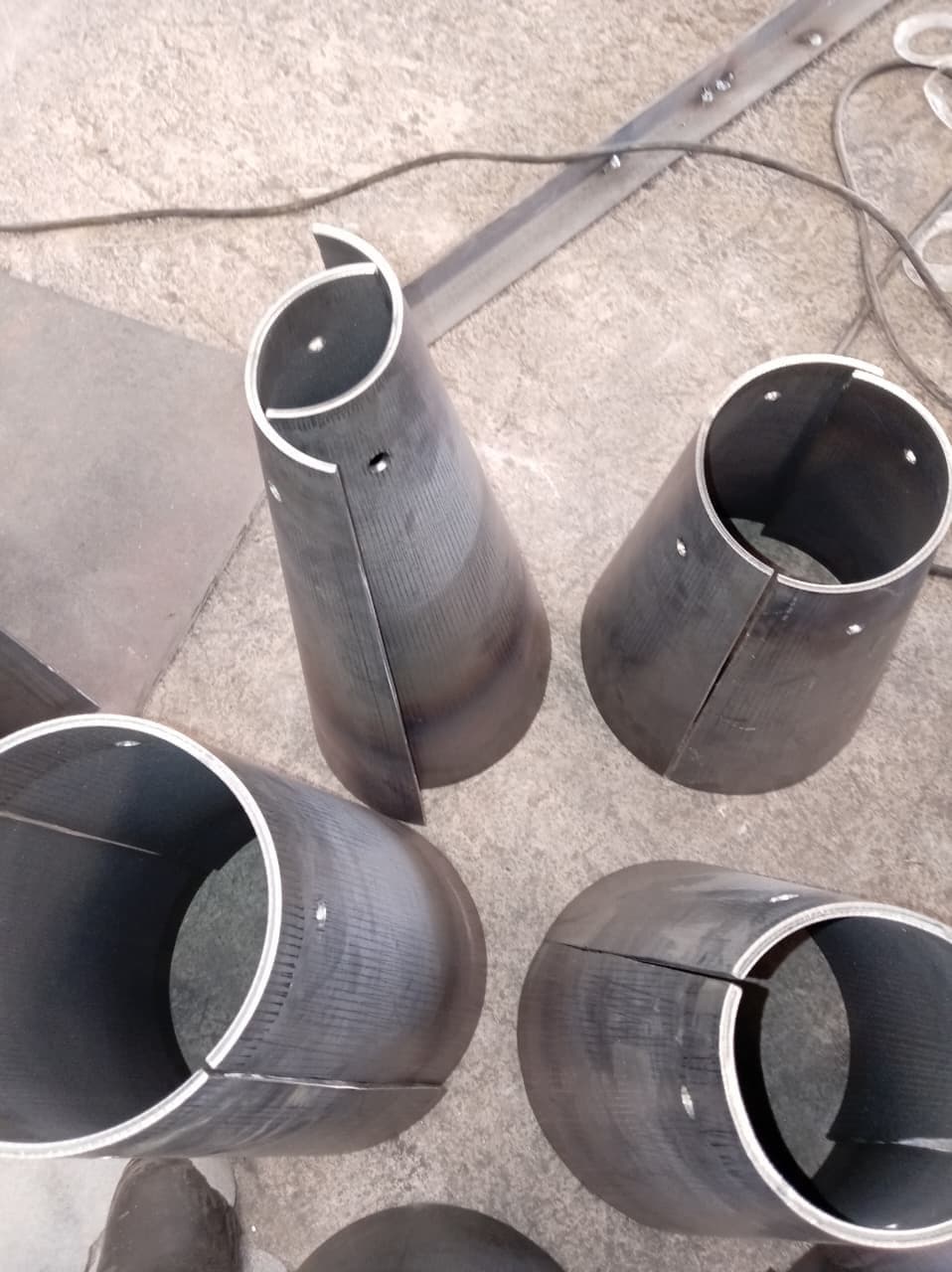 Cone sections, tacked before final welding